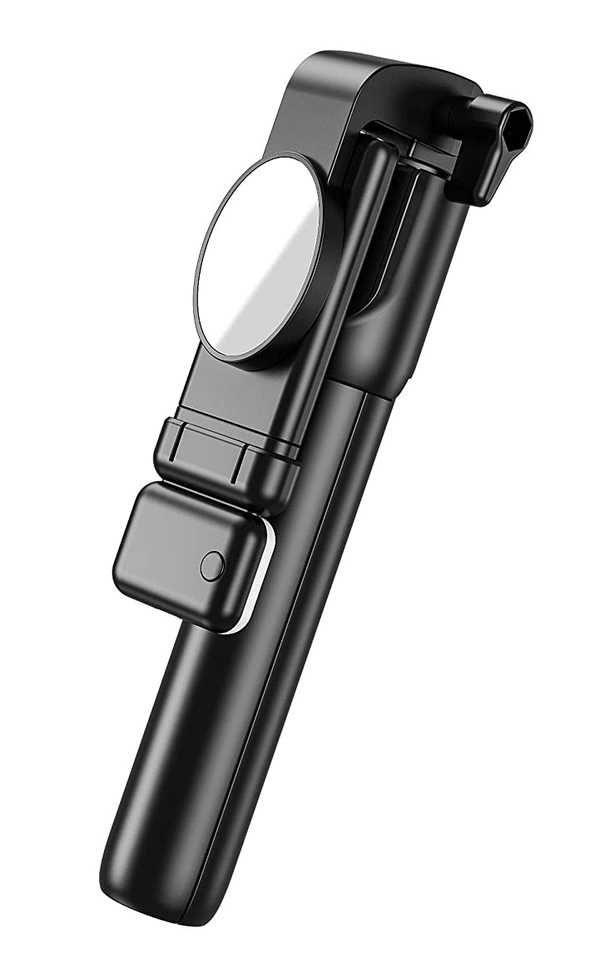MVS Selfie Stick/Tripod H2S with Light and Selfie Mirror.  - 200, Black, Expendable
