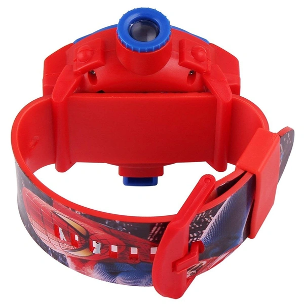 MVS 24 Projecter Images Unisex Kids PVC Band Light weight Digital Wrist Watch-Spiderman  - RED(Spiderman), Free