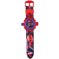 MVS 24 Projecter Images Unisex Kids PVC Band Light weight Digital Wrist Watch-Spiderman  - RED(Spiderman), Free