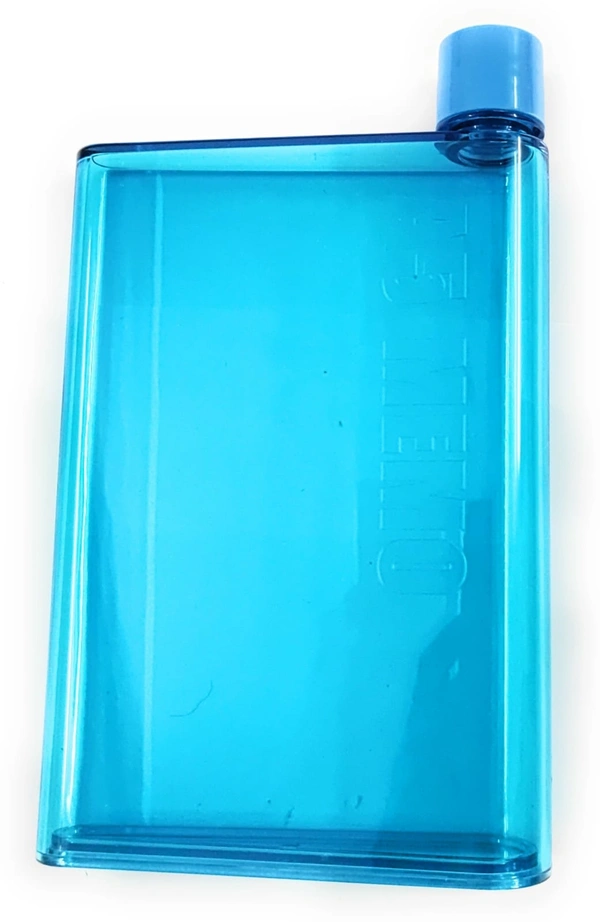 MVS 420 ml Notebook A5 Shape Plastic Water Bottle  - Sky blue, free
