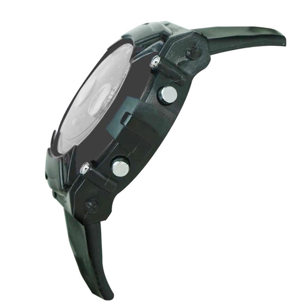 MVS 12/24 Hrs Format Digital Time Day and Date Stop Watch and Back Light - Black, Free, 200