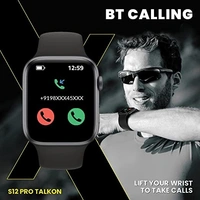 MVS T55 Series Smart-Watch With Fitness Tracker, Step Count, 50+ Wallpapers And More - Black, Free