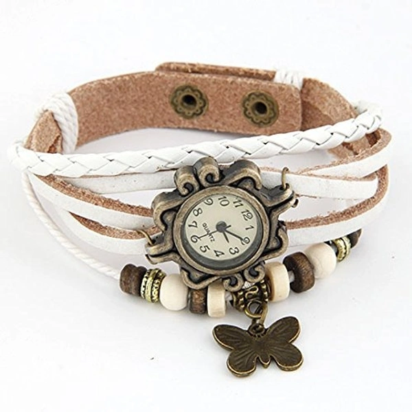 MVS Fancy Rakhi White Analog Watch For Girls & Women. - White, Free