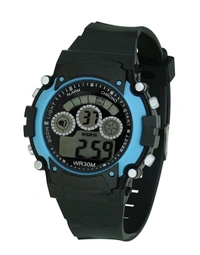 MVS Digital Sports Watch with 7 Lights, Alarm, Stop Watch, 12/24 Hrs Format, Back Light, Day & Date for Boys/Girls - Skyblue, Free, 150