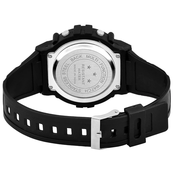 MVS 12/24 Hrs Format Digital Time Day and Date Stop Watch and Back Light - Black, Free