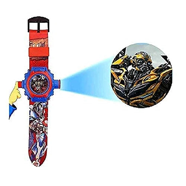 MVS 24 Projecter Images Unisex Kids PVC Band Light weight Digital Wrist Watch-Avenger  - Red (Avenger ), Free