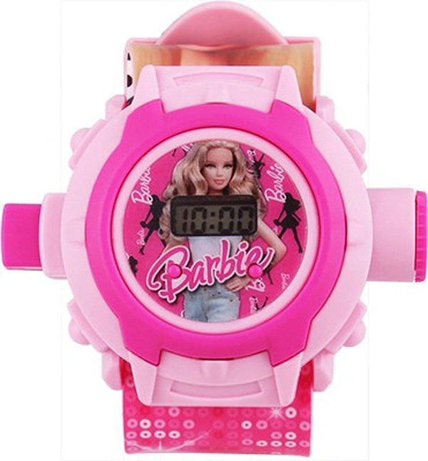 MVS 24 Projecter Images Unisex Kids PVC Band Light weight Digital Wrist Watch-Barbie   - Pink (Barbie ), Free