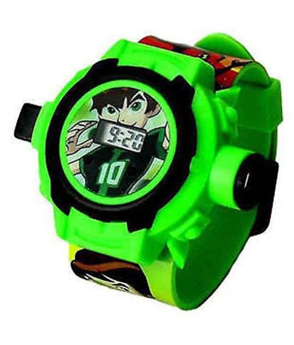 MVS 24 Projecter Images Unisex Kids PVC Band Light weight Digital Wrist Watch-Ben 10  - Green (Ben 10), Free
