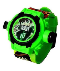 MVS 24 Projecter Images Unisex Kids PVC Band Light weight Digital Wrist Watch-Ben 10  - Green (Ben 10), Free