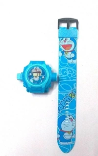 MVS 24 Projecter Images Unisex Kids PVC Band Light weight Digital Wrist Watch-Doraemon  - Skyblue (Doraemon), Free