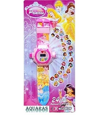 MVS 24 Projecter Images Unisex Kids PVC Band Light weight Digital Wrist Watch-Princess  - Pink (Princess ), Free