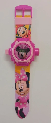 MVS 24 Projecter Images Unisex Kids PVC Band Light weight Digital Wrist Watch-Mikky mouse  - Pink (Mikky Mouse ), Free