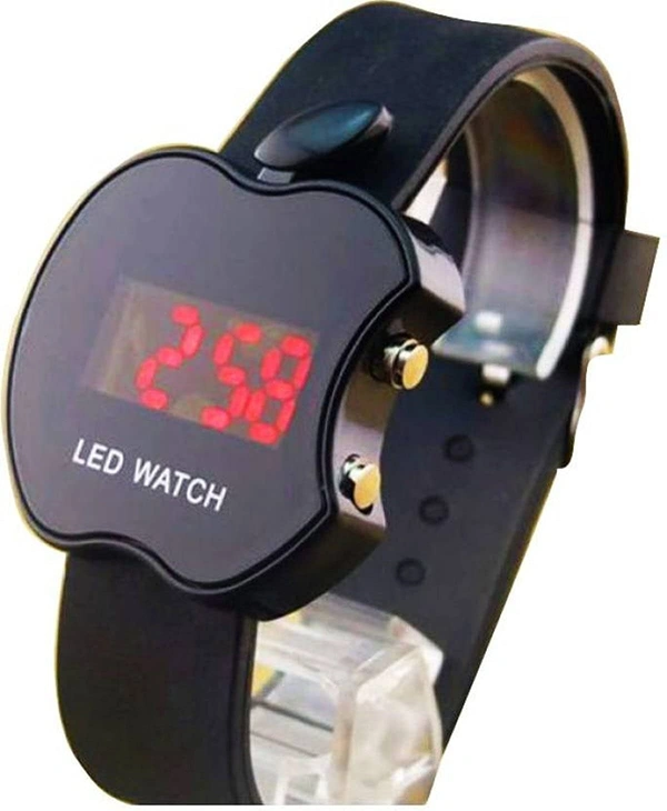 MVS Digital LED Apple Shape /Style Watches For Boys & Girls  - Black, Free