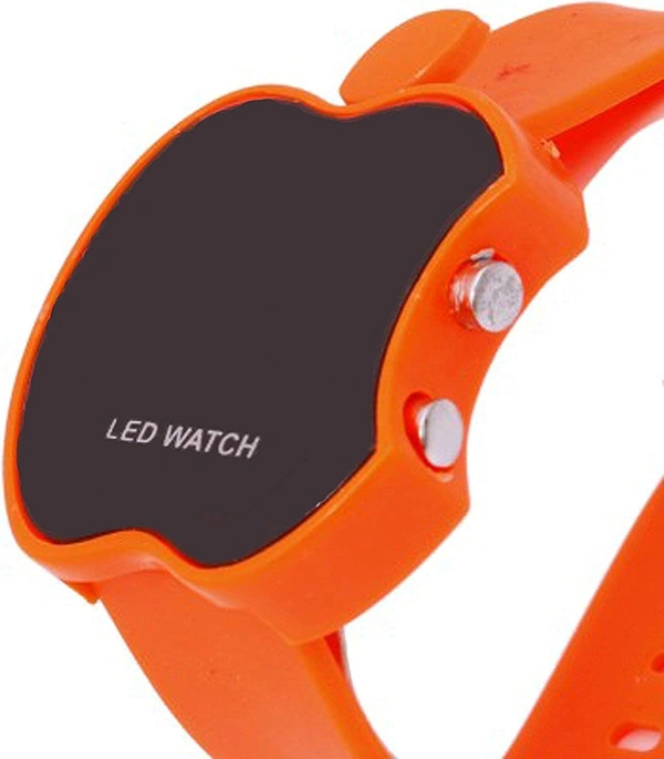 MVS Digital LED Apple Shape /Style Watches For Boys & Girls  - orange, Free