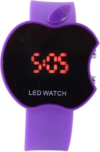 MVS Digital LED Apple Shape /Style Watches For Boys & Girls  - Purple, Free
