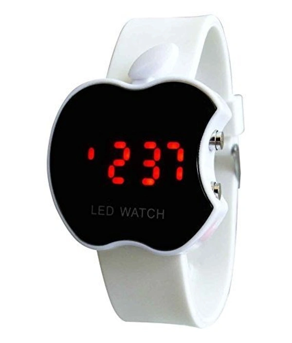 MVS Digital LED Apple Shape /Style Watches For Boys & Girls  - White, Free