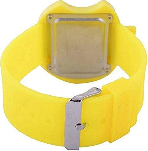 MVS Digital LED Apple Shape /Style Watches For Boys & Girls  - Yellow, Free