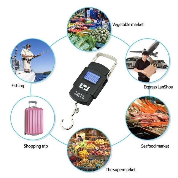 MVS 50 kg scale- Portable Weighing Scale machine  - Black, Standard