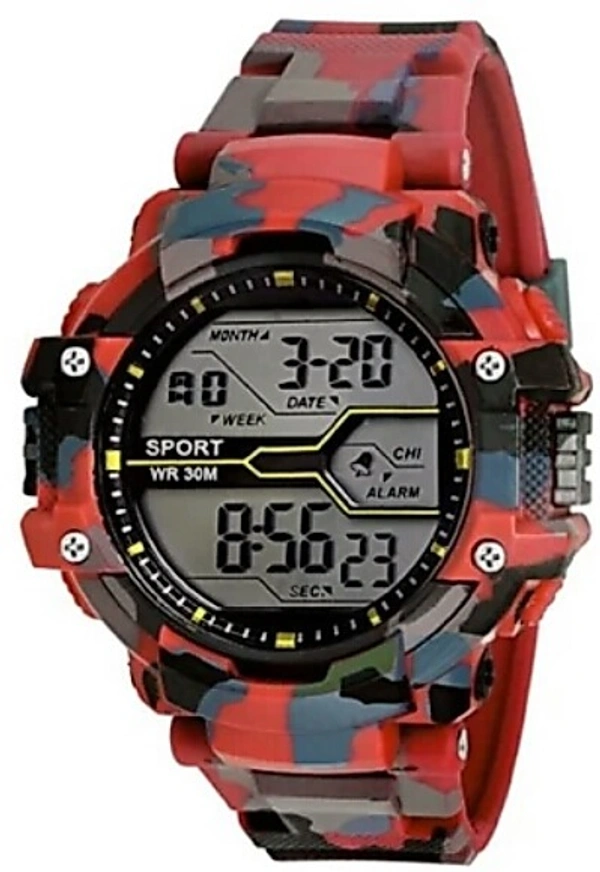 MVS Digital LED Sports Army Watches New-Red - Red, Free, 200