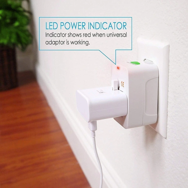 MVS All in One Universal Travel Charger Adapter \ Worldwide Charger Adapter  - White, Standard