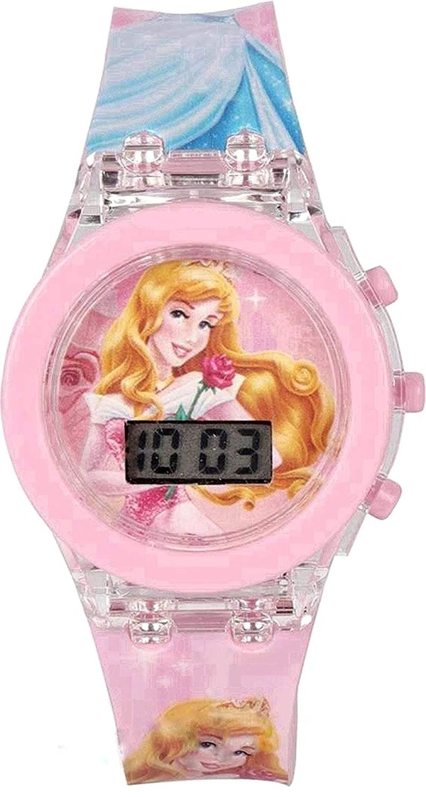 MVS Girls Flashing Light Glowing Watch- Princess - Pink (Princess), Free