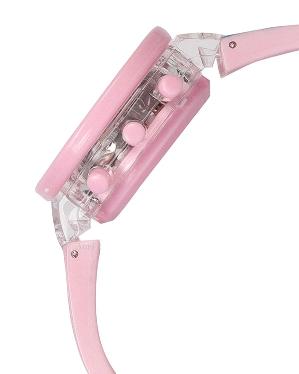 MVS Classic Girls Glowing Watch With 7 Colors Fleshing Lights - Pink (Frozen ), Free
