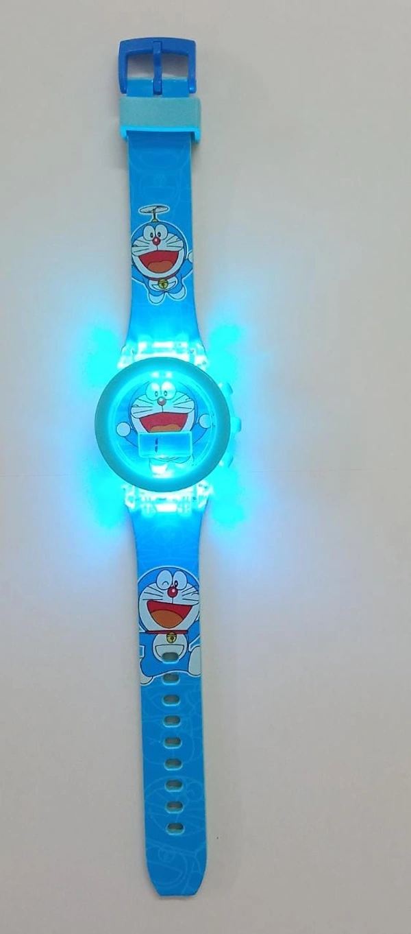MVS Classic  Glowing Watch with 7 Colors Fleshing Lights-Doraemon  - SkyBlue (Doraemon), free