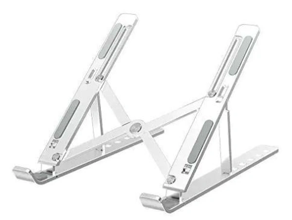 Portable Invisible Laptop Riser Stand With Premium Metal Folding Portable Laptop Stand  - Silver