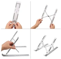 Portable Invisible Laptop Riser Stand With Premium Metal Folding Portable Laptop Stand  - Silver