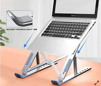 Portable Invisible Laptop Riser Stand With Premium Metal Folding Portable Laptop Stand  - Silver