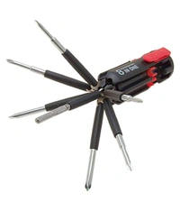  8 in 1 Multi Purpose  Portable Screwdriver Tools Set With LED Light  - Black