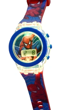 MVS Classic  Glowing Watch With 7 Colors Fleshing Lights-Spiderman  - Red(Spiderman), Free