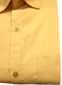 MVS Men's Cotton Blend | Regular Fit | Solid Plain Colors | Formal Shirt | Full Sleeve - Yellow, XXL