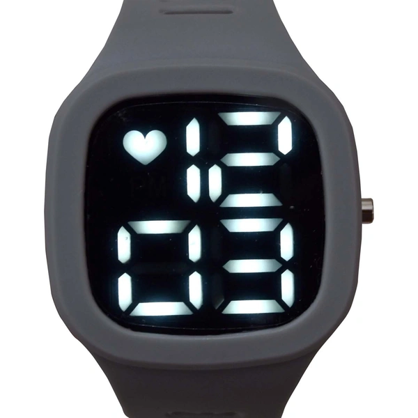 MVS  Sports Watch With Large LED Digits  Square Dial Watch For Men  - Grey