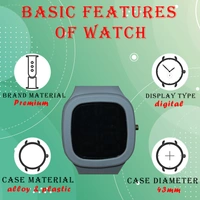MVS  Sports Watch With Large LED Digits  Square Dial Watch For Men  - Grey