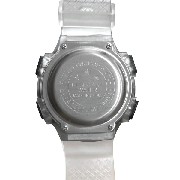 MVS Fashionable Round LED Sports Digital  Watch With Back-Lite/Stopwatch/Alarm For Men  - Black