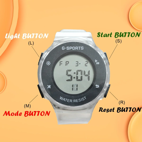 MVS Fashionable Round LED Sports Digital  Watch With Back-Lite/Stopwatch/Alarm For Men  - Black