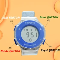 MVS Fashionable Round LED Sports Digital  Watch With Back-Lite/Stopwatch/Alarm For Men  - Blue