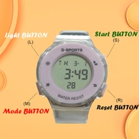 MVS Fashionable Round LED Sports Digital  Watch With Back-Lite/Stopwatch/Alarm For Men  - Purple