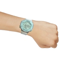MVS Fashionable Round LED Sports Digital  Watch With Back-Lite/Stopwatch/Alarm For Men  - Green
