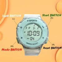 MVS Fashionable Round LED Sports Digital  Watch With Back-Lite/Stopwatch/Alarm For Men  - Green