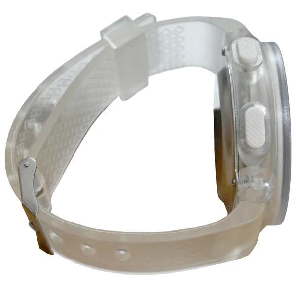 MVS Fashionable Round LED Sports Digital  Watch With Back-Lite/Stopwatch/Alarm For Men  - White