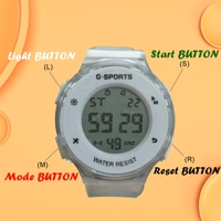 MVS Fashionable Round LED Sports Digital  Watch With Back-Lite/Stopwatch/Alarm For Men  - White