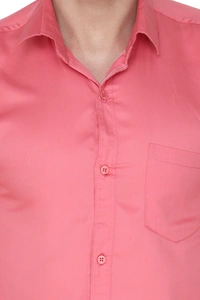MVS Men's Cotton Blend | Regular Fit | Solid Plain Colors | Formal Shirt | Full Sleeve - Pink, XXL