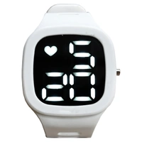 Kids LED Digital Square  Shape Dial With Rubber Strep  - White