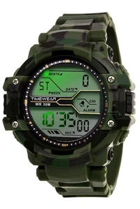 MVS LED Digital Army Sports Light , Shock Resistant With Free  Apple Shape Dial  Digital Watch  - Green