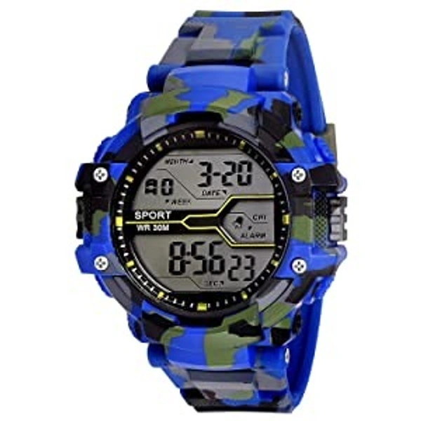 MVS LED Digital Army Sports Light , Shock Resistant With Free  Apple Shape Dial  Digital Watch  - Blue