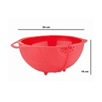 2145 Plastic Revolving Multi Functional Rice, Vegetable Fruit Wash Basket Bowl (Multi Colour)