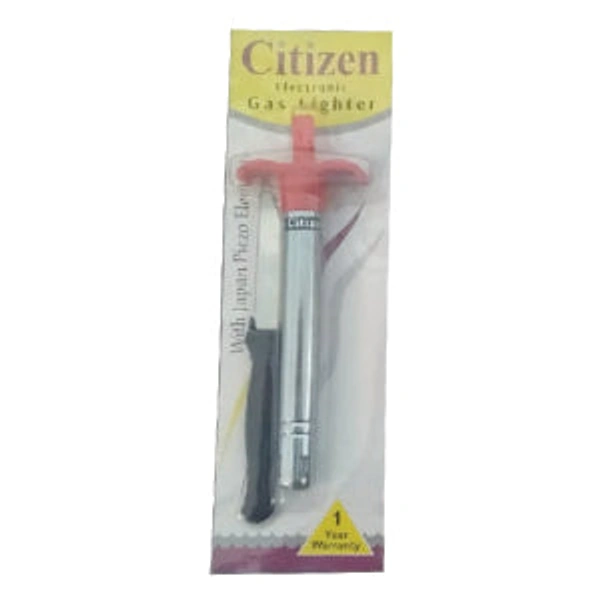 2158 Stainless Steel Electronic Gas Lighter and Knife (2 in 1)