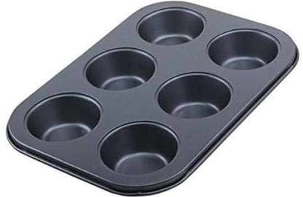 2210 Non-Stick Reusable Cupcake Baking Slot Tray for 6 Muffin Cup